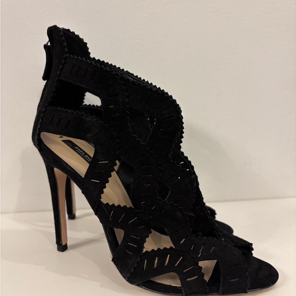 Zara Black Cutout Heels